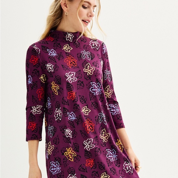 Celebrate Together Dresses & Skirts - NWT Celebrate Together 3/4 sleeve mock neck swing dress SZ XS